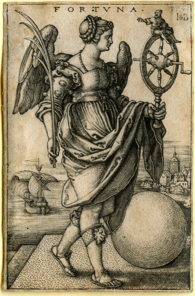 Fortuna, Engraving by (Hans) Sebald Beham 1541