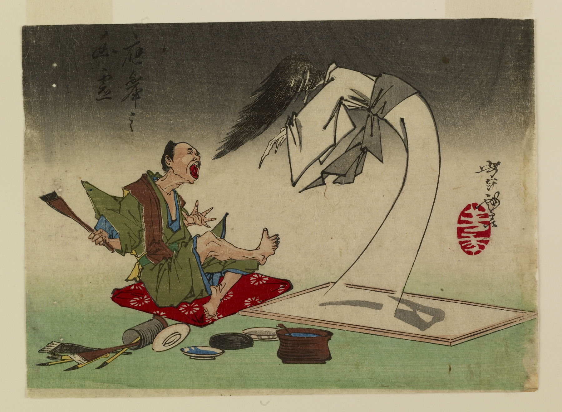 Yoshitoshi ryakuga by Tsukioka Yoshitoshi (1882)