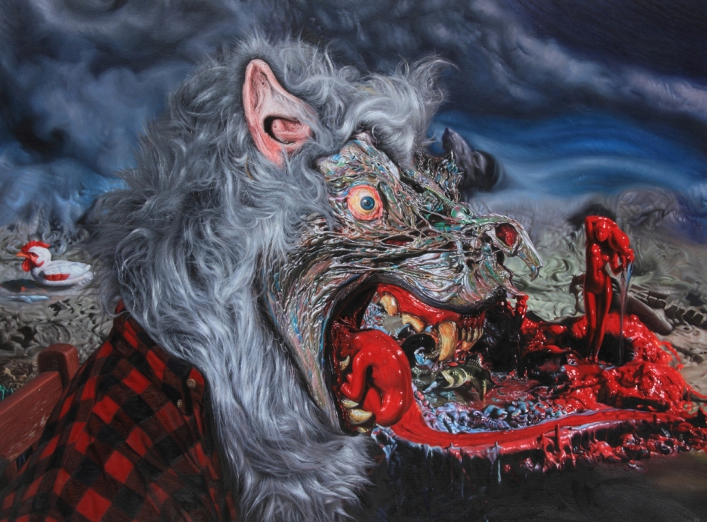 Ron English, wolf profile.ptg36x48_2