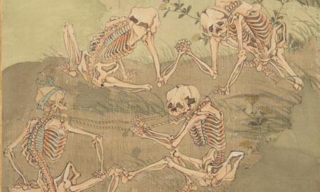 Frolicking Skeletons by Kawanabe Kyosai