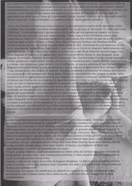 Unknown Pleasures n. zero, Ian Curtis 3, grafiche Francesca De Paolis