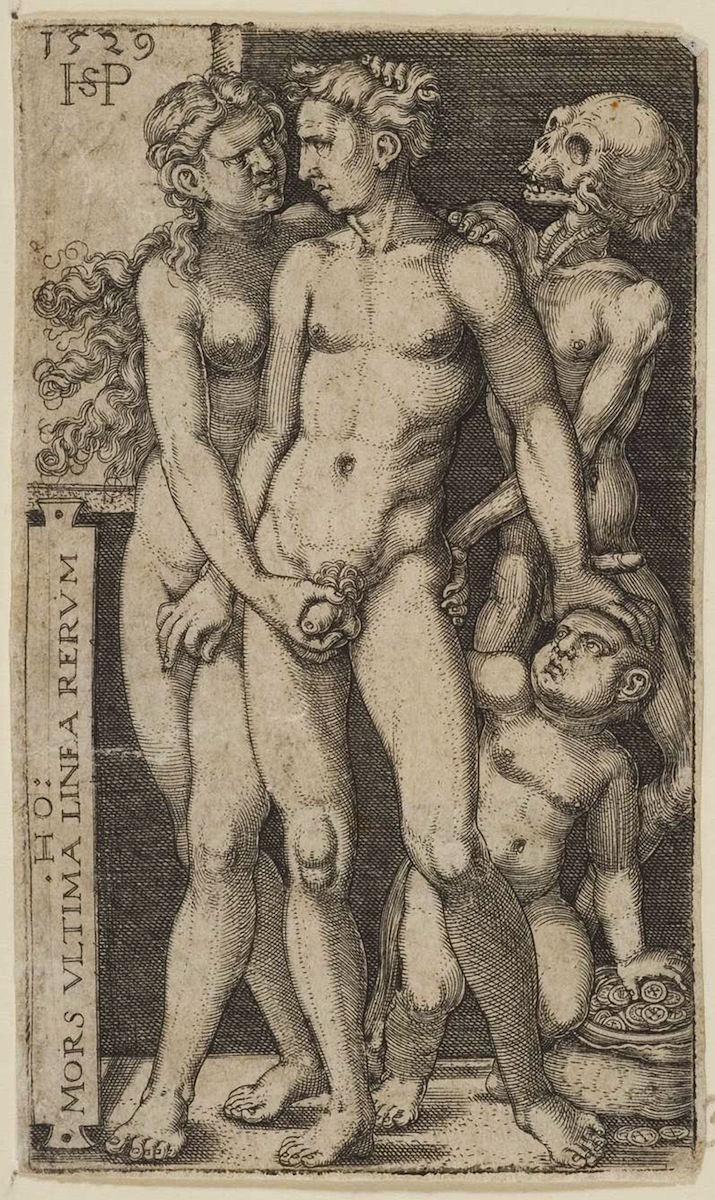 Hans Sebald Beham, Death and the Indecent Pair, engraving, 1529