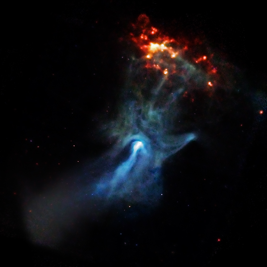 La pulsar PSR B1509-58 nella costellazione del Compasso - foto ripresa da Chandra, notiziedalcosmo.it