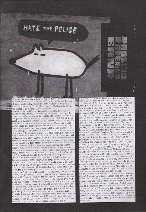 Fanzine Unknown Pleasures numero uno, Tu Quoque Punk - fox, grafiche Valentina Mangieri, direz.artistica LST