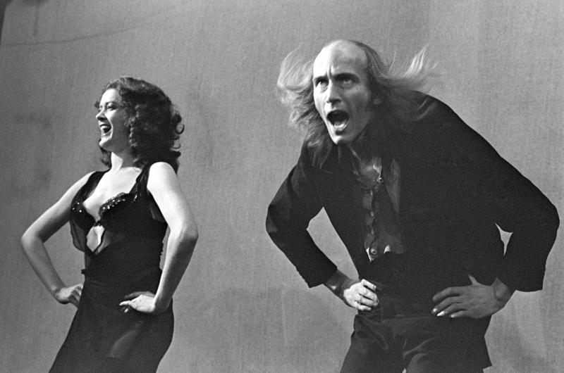 Magenta (Patricia Quinn) and Riff Raff (Richard O’Brien) do the Timewarp in 'The Rocky Horror Show', 1973