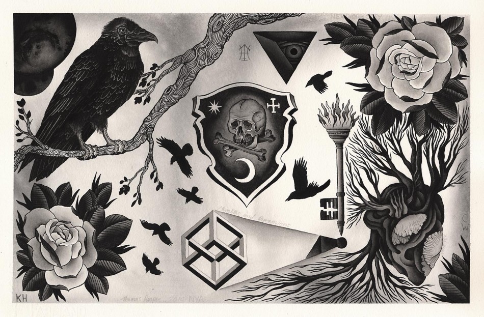 Tattoo Flash - Raven & Co. by Thomas Hooper