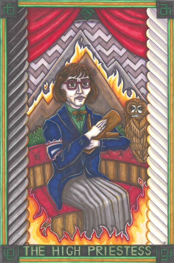 Twin Peaks Tarot Log Lady postcard PRINT by MaiafirePrints on Etsy