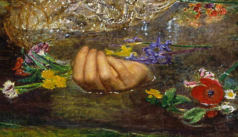 Ophelia (detail), Sir John Everett Millais, Ophelia, 1851-52,
