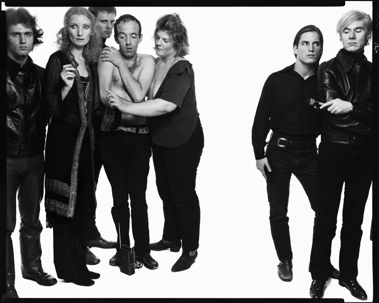 Andy Warhol and members of The Factory: Gerard Malanga, poet; Vi