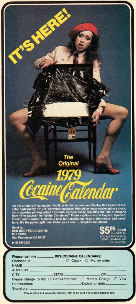 cocaine calendar
