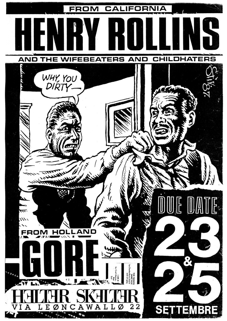 23-25 Settembre 1987 C.S. Leoncavallo Henry Rollins - Gore - Helter Skelter (Grafica Stiv)