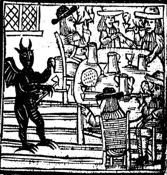 The Demon and Vices, XVII Century Woodcut