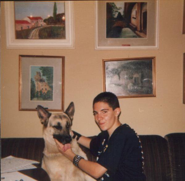 donatella bartolomei a 14 anni e la cagnolina venus nel 1986