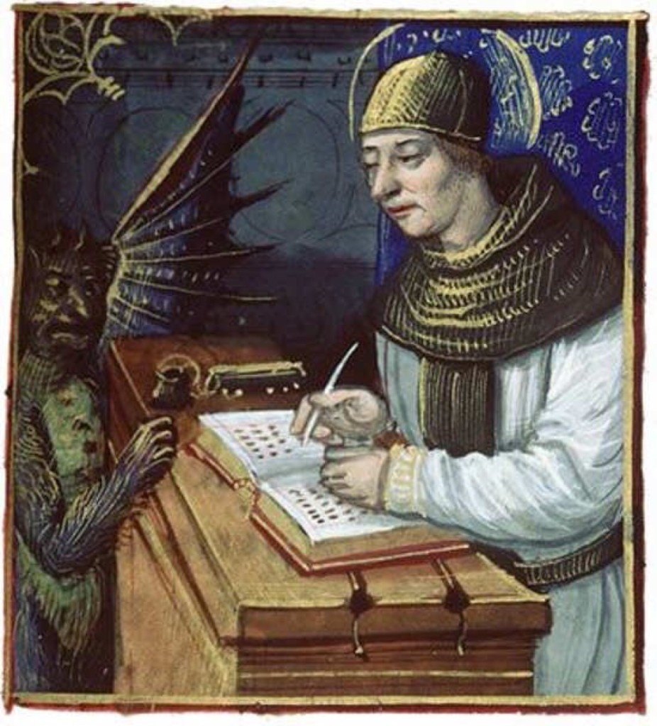 Titivillus, patron demon of scribes provides an easy excuse for the errors in manuscripts when they are copied.