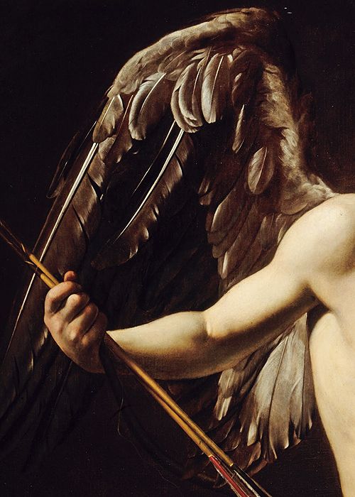 Caravaggio, Cupid as Victor (detail), ca. 1601