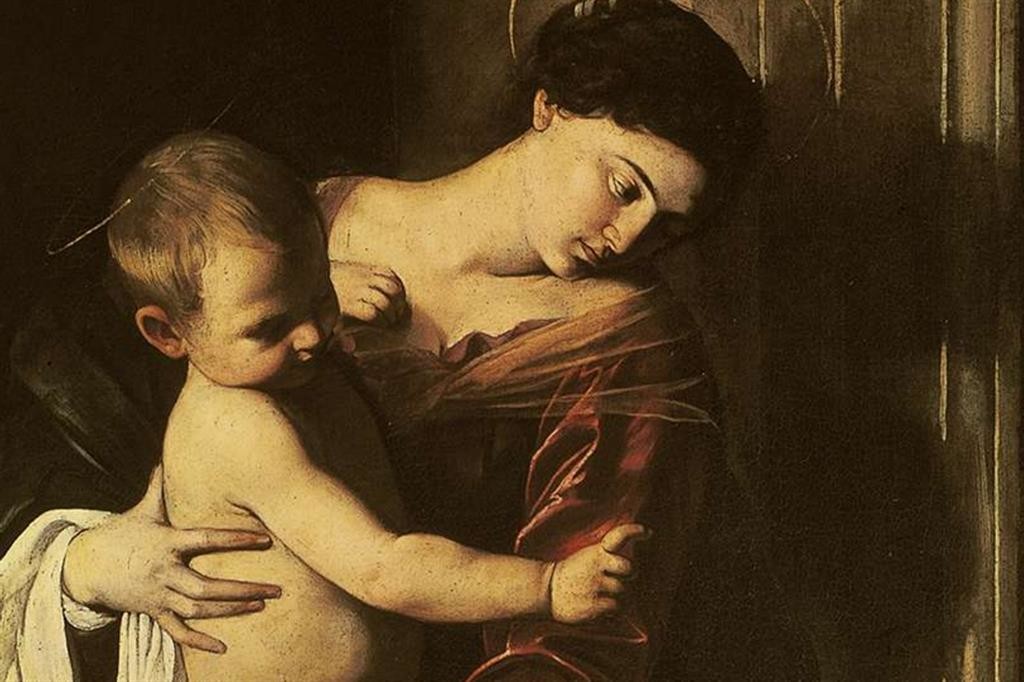 caravaggio madonna pellegrini dett