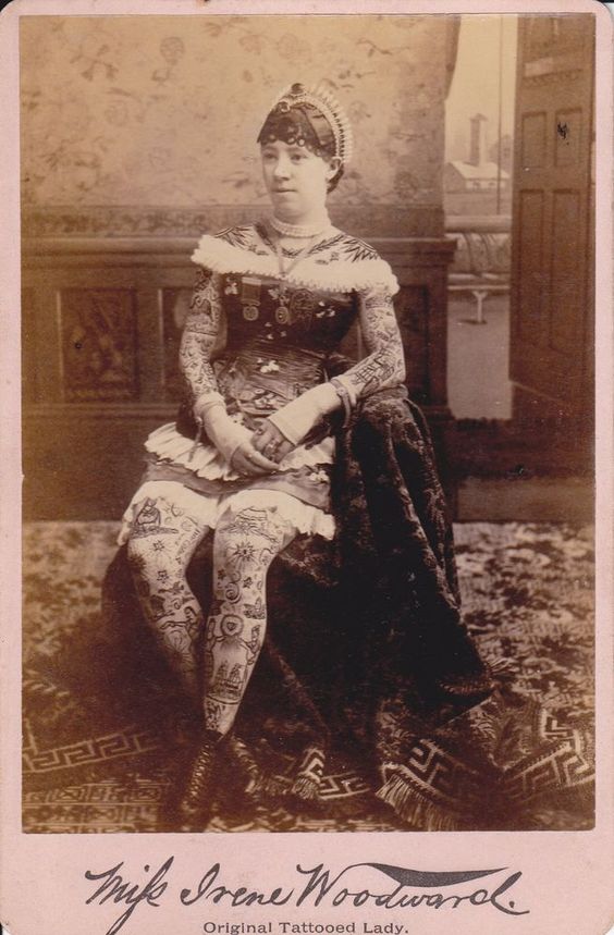 Irene Woodward 5 prime donne tatuate XIX secolo